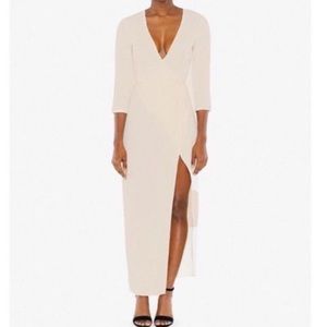 American Apparel Julliard Wrap Dress in Parchment